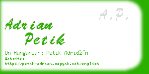 adrian petik business card